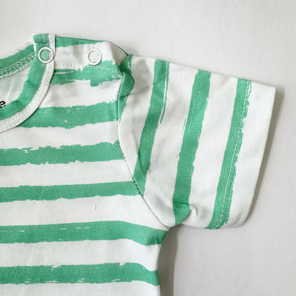 Kids Cotton Tshirt- Green Stripes