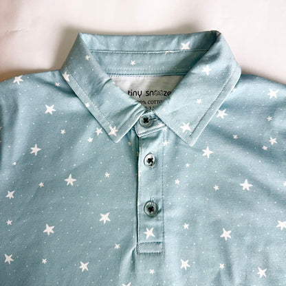 Boys Polo Tshirt- Grey Sky