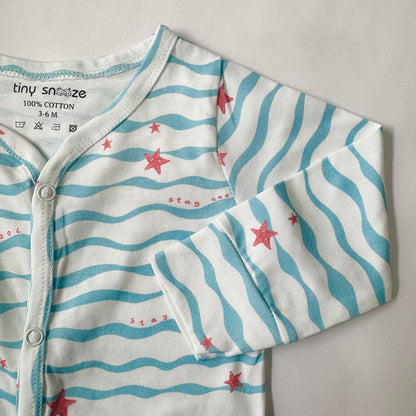 Cotton Sleepsuit- Waves
