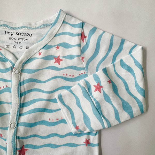 Cotton Sleepsuit- Waves