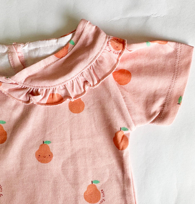 Girls Cotton Half-Sleeve Top- Pears