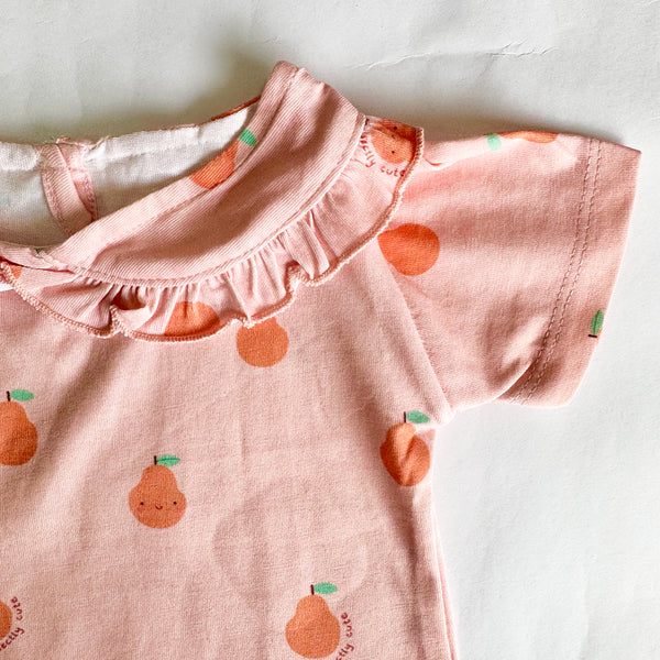 Girls Cotton Half-Sleeve Top- Pears