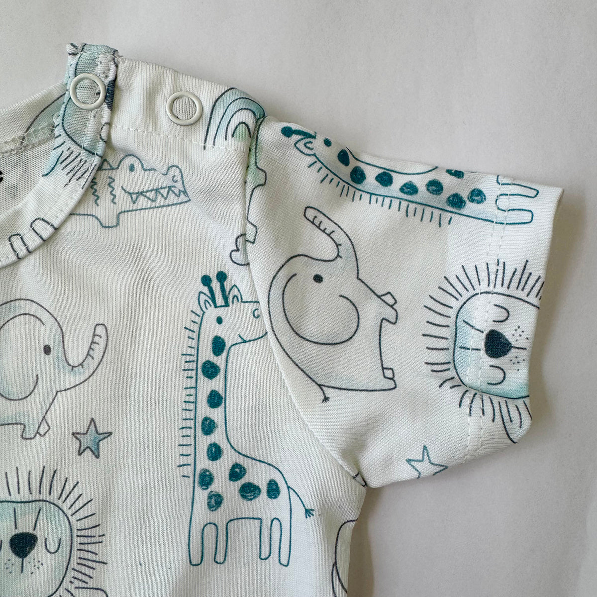 Kids Cotton Tshirt- Grey Animals