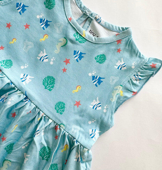 Girls Cotton Frock- Underwater