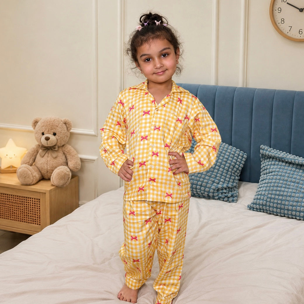 Cotton Nightsuit- Bows