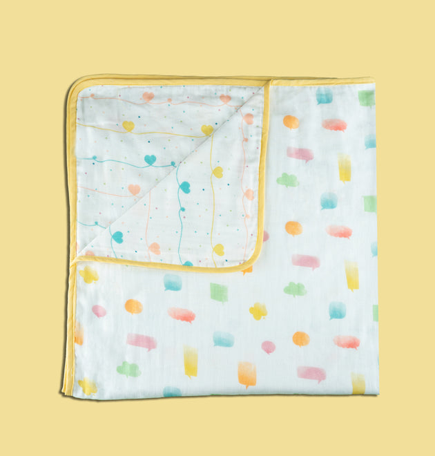 Organic Muslin Blanket- Lost in Thoughts