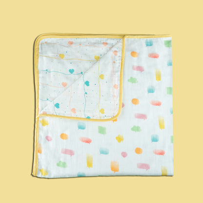 Organic Muslin Blanket- Lost in Thoughts
