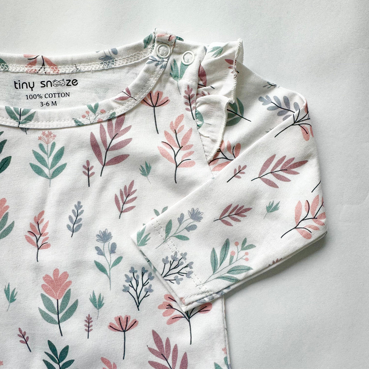 Girls Cotton Full-Sleeve Top- Pastel Flowers