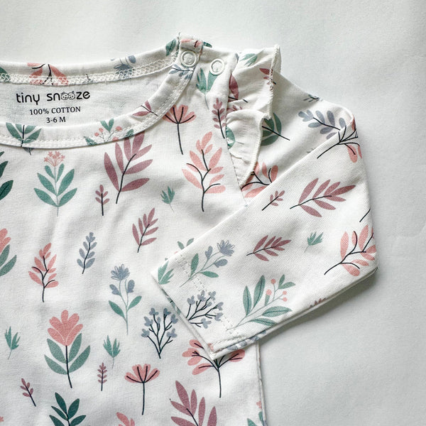 Girls Cotton Full-Sleeve Top- Pastel Flowers
