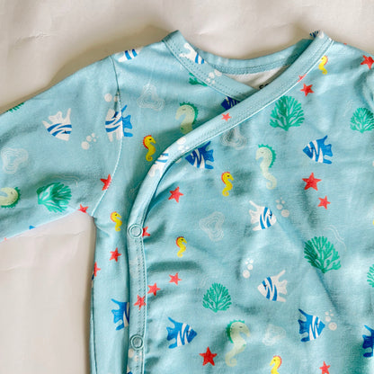 Cotton Kimono Bodysuit- Underwater