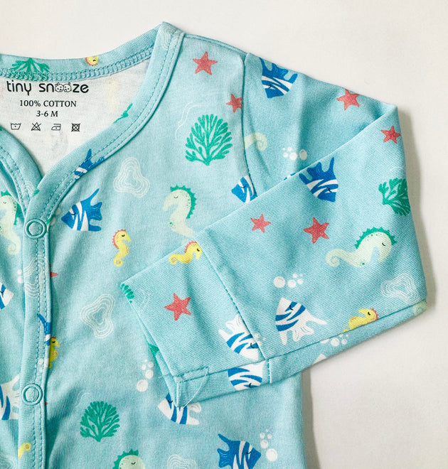 Cotton Sleepsuit- Underwater