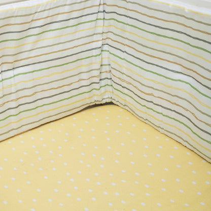 Organic Fitted Cot Sheet- Yellow Grasslands
