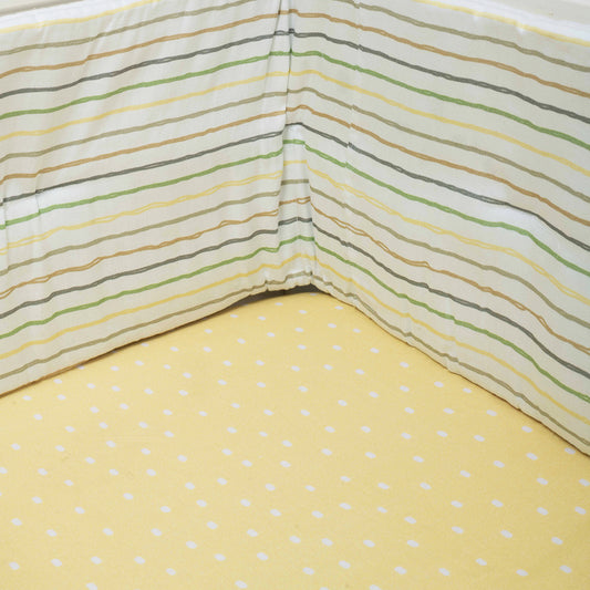 Organic Fitted Cot Sheet- Yellow Grasslands