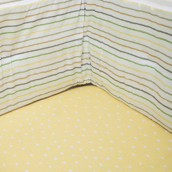 Organic Fitted Cot Sheet- Yellow Grasslands