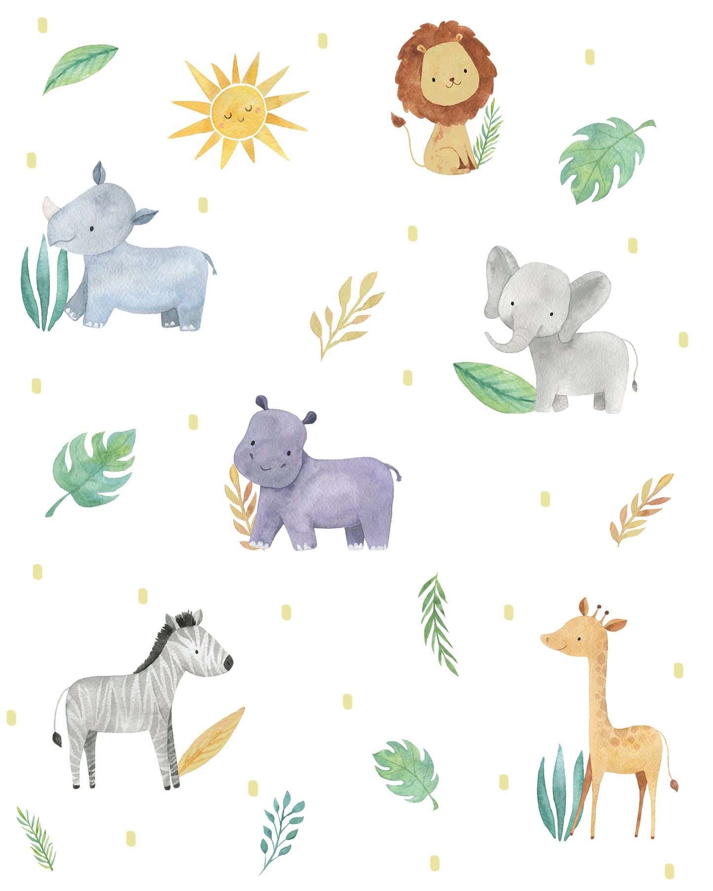 Organic Fitted Cot Sheet- Safari Animals