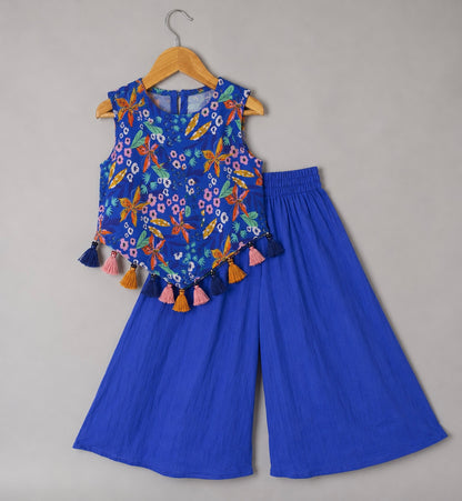 Girls Palazzo Set- Midnight Garden