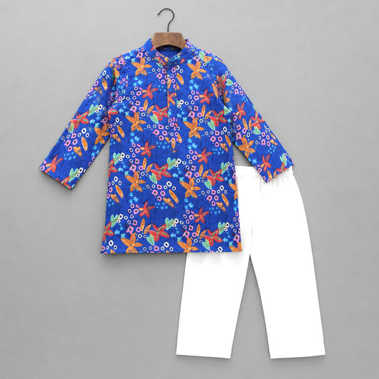 Boys Kurta Set- Midnight Garden