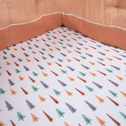 Organic Fitted Cot Sheet- Trees