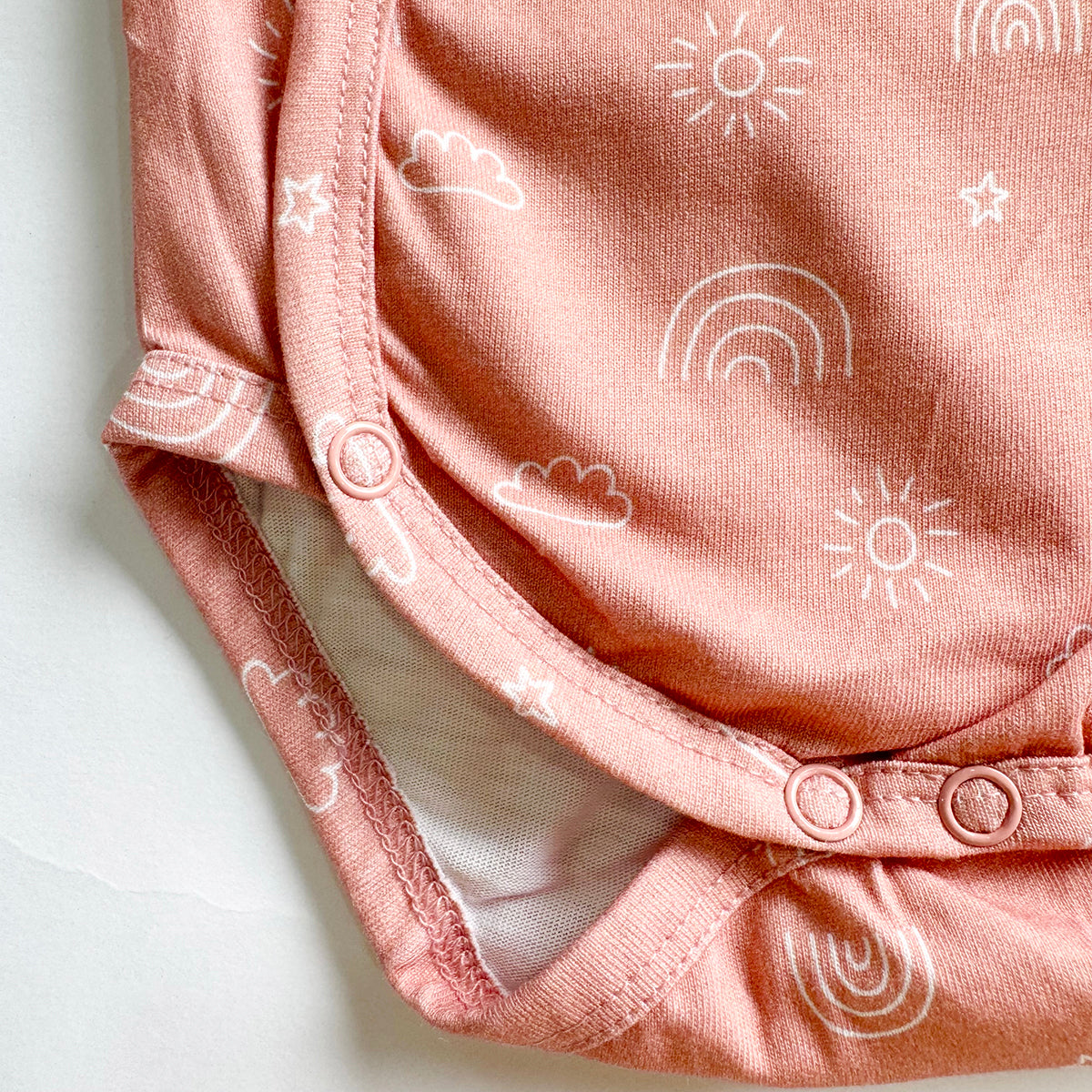 Cotton Kimono Bodysuit- Magical Sky