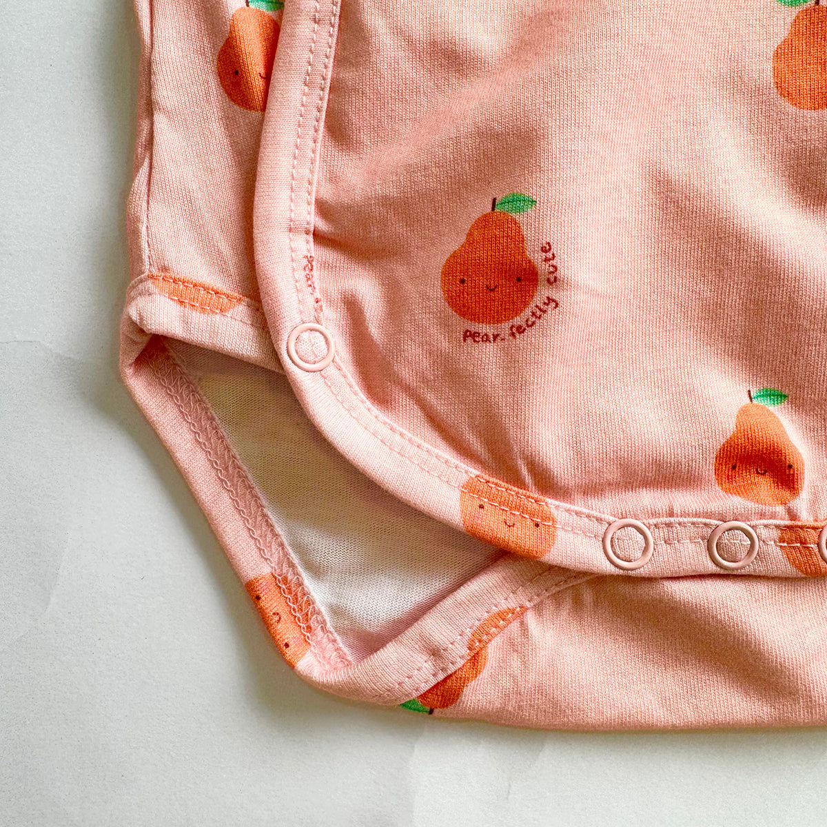 Cotton Kimono Bodysuit- Pears