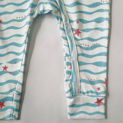 Cotton Sleepsuit- Waves