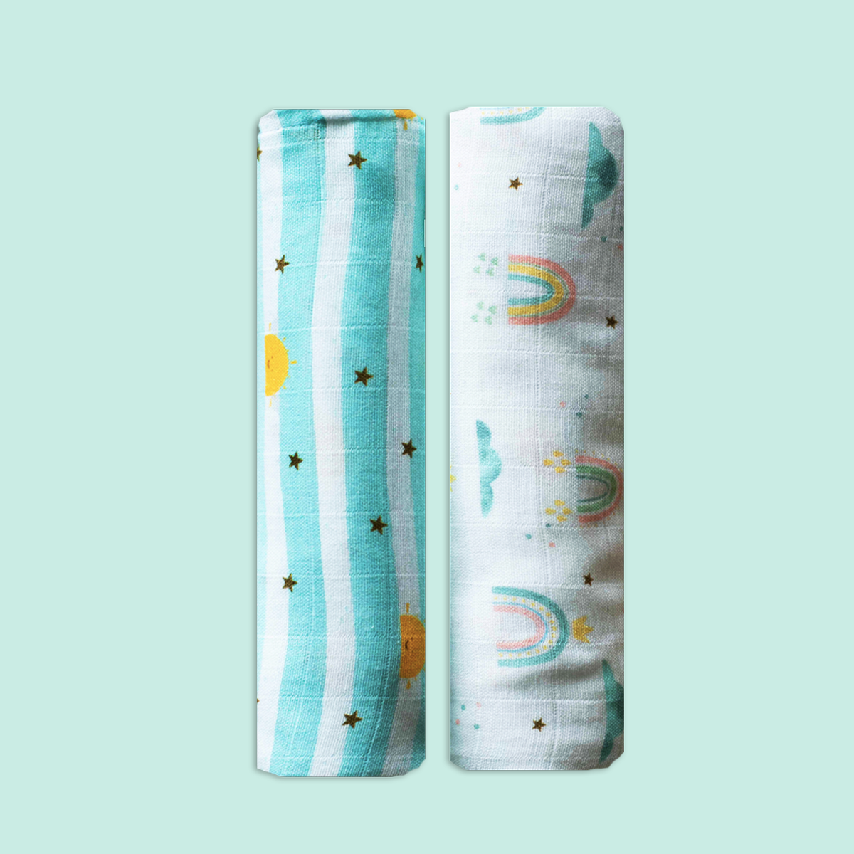 Organic Muslin Swaddles (Set of 2)- Horizon