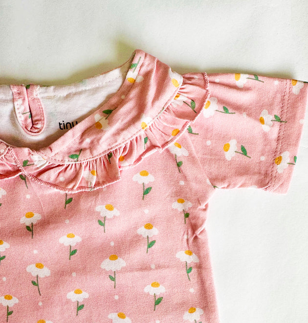 Girls Cotton Half-Sleeve Top- Dandelion