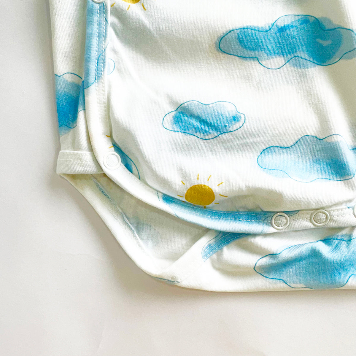 Cotton Kimono Bodysuit- Sun & Clouds