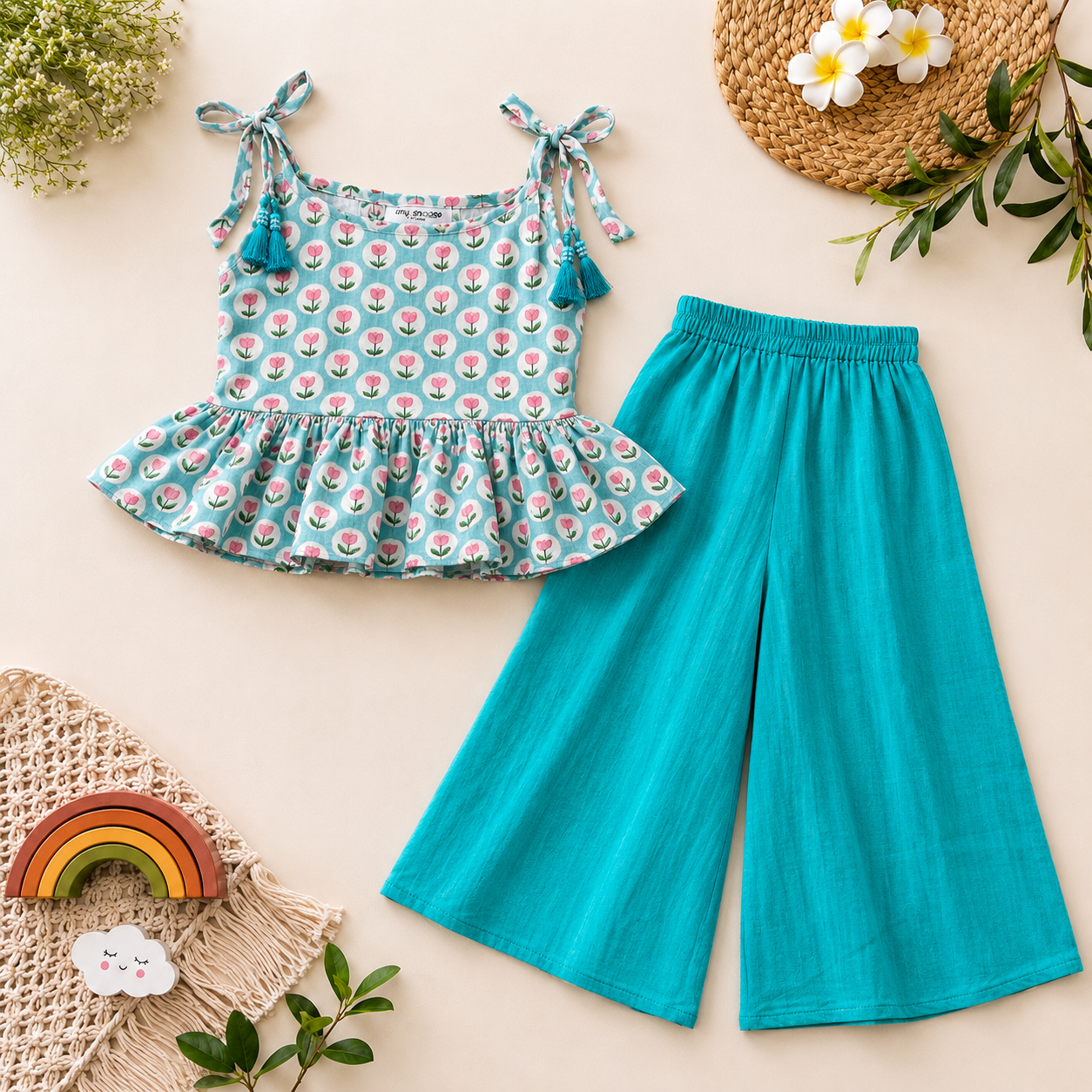Girls Palazzo Set- Lotus
