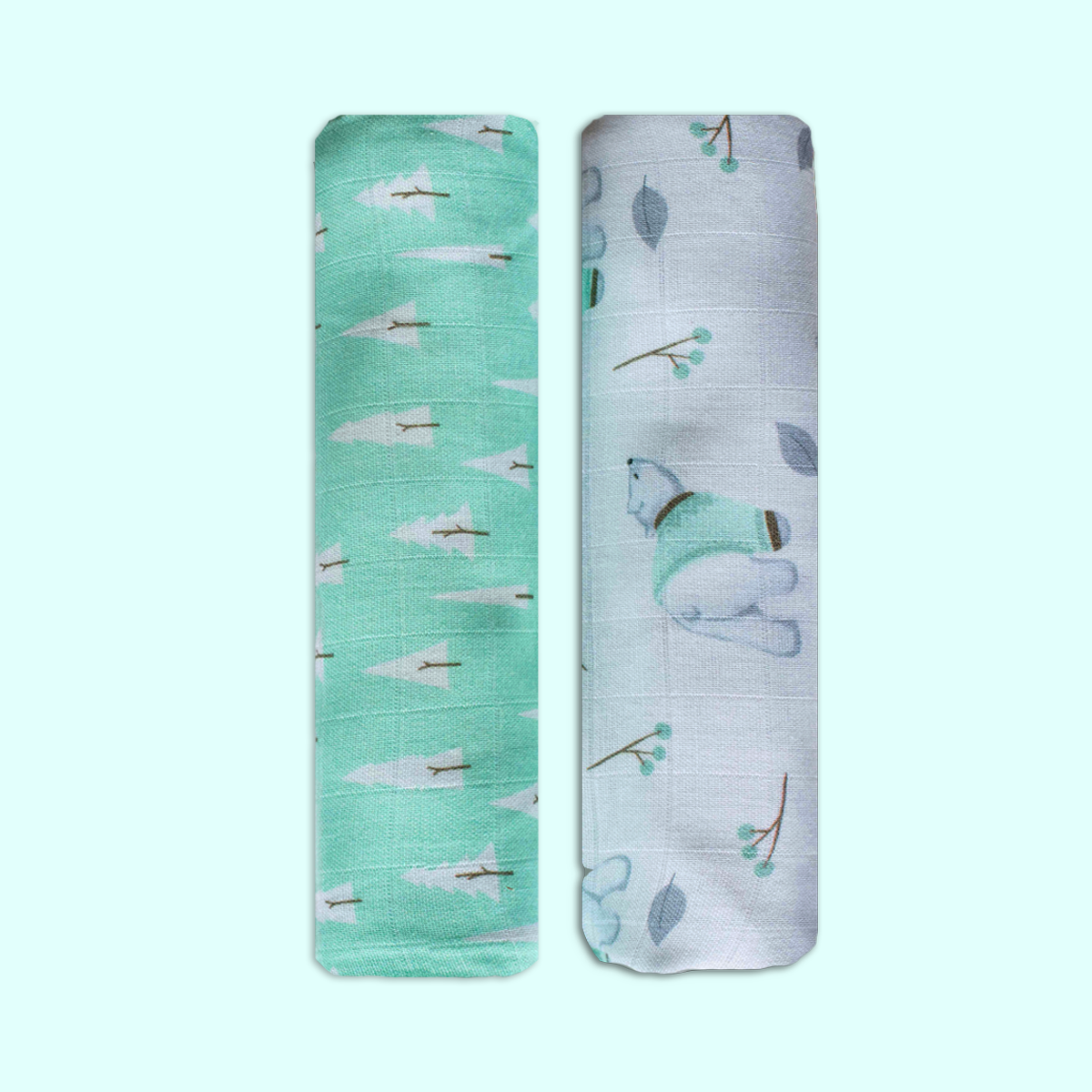 Organic Muslin Swaddles (Set of 2)- Arctic