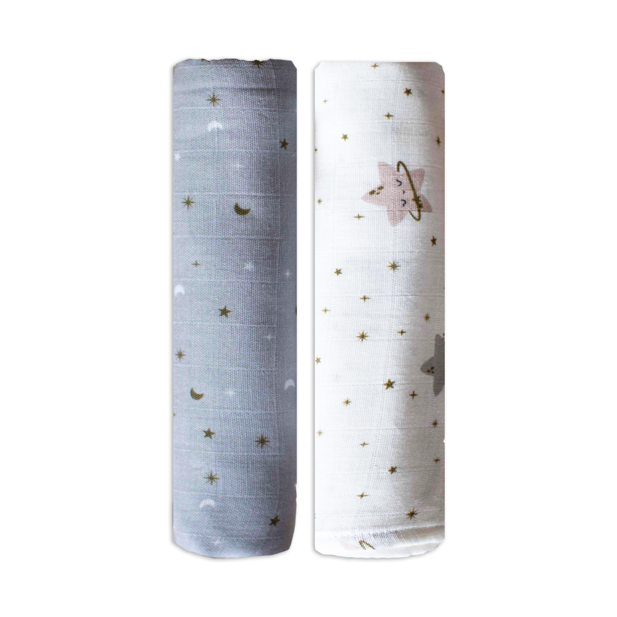 Organic Muslin Swaddles (Set of 2)- Starry Nights