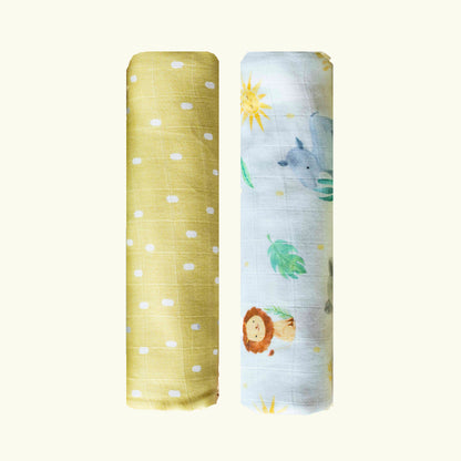 Organic Muslin Swaddles (Set of 2)- Into The Wild