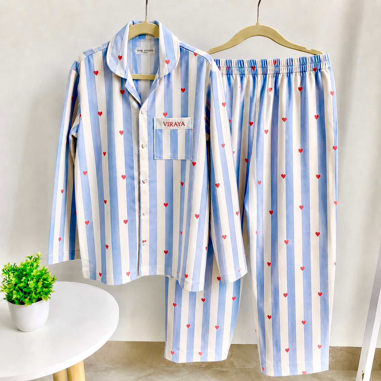 Cotton Nightsuit- Red Hearts