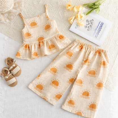 Girls Co-Ord Set with Pants- Sunrise