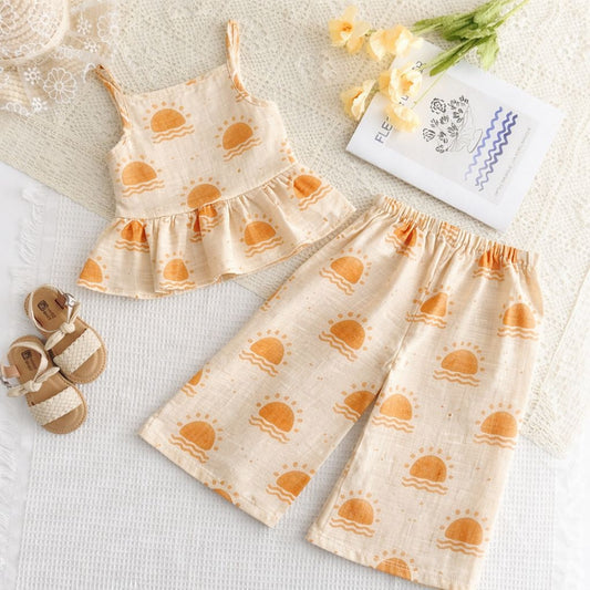 Girls Co-Ord Set with Pants- Sunrise