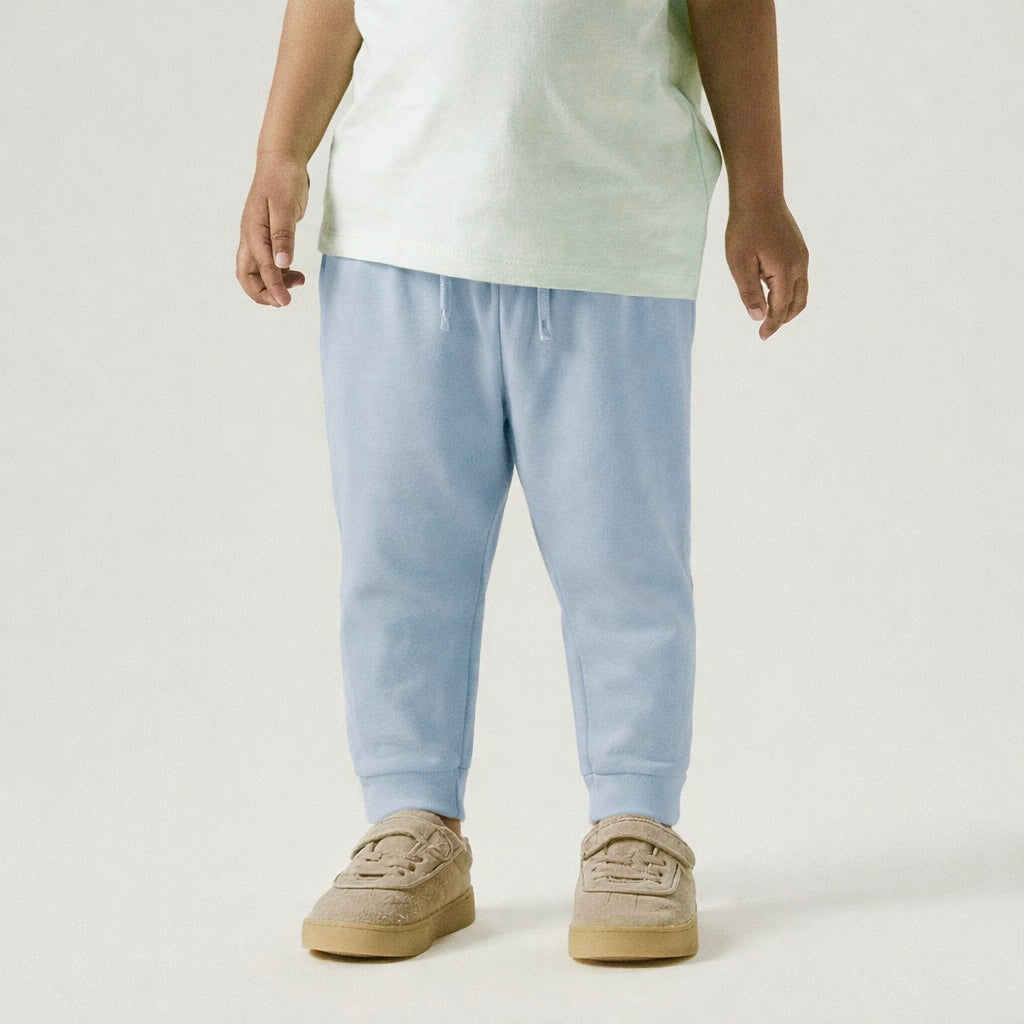 Boys Cotton Joggers- Powder Blue
