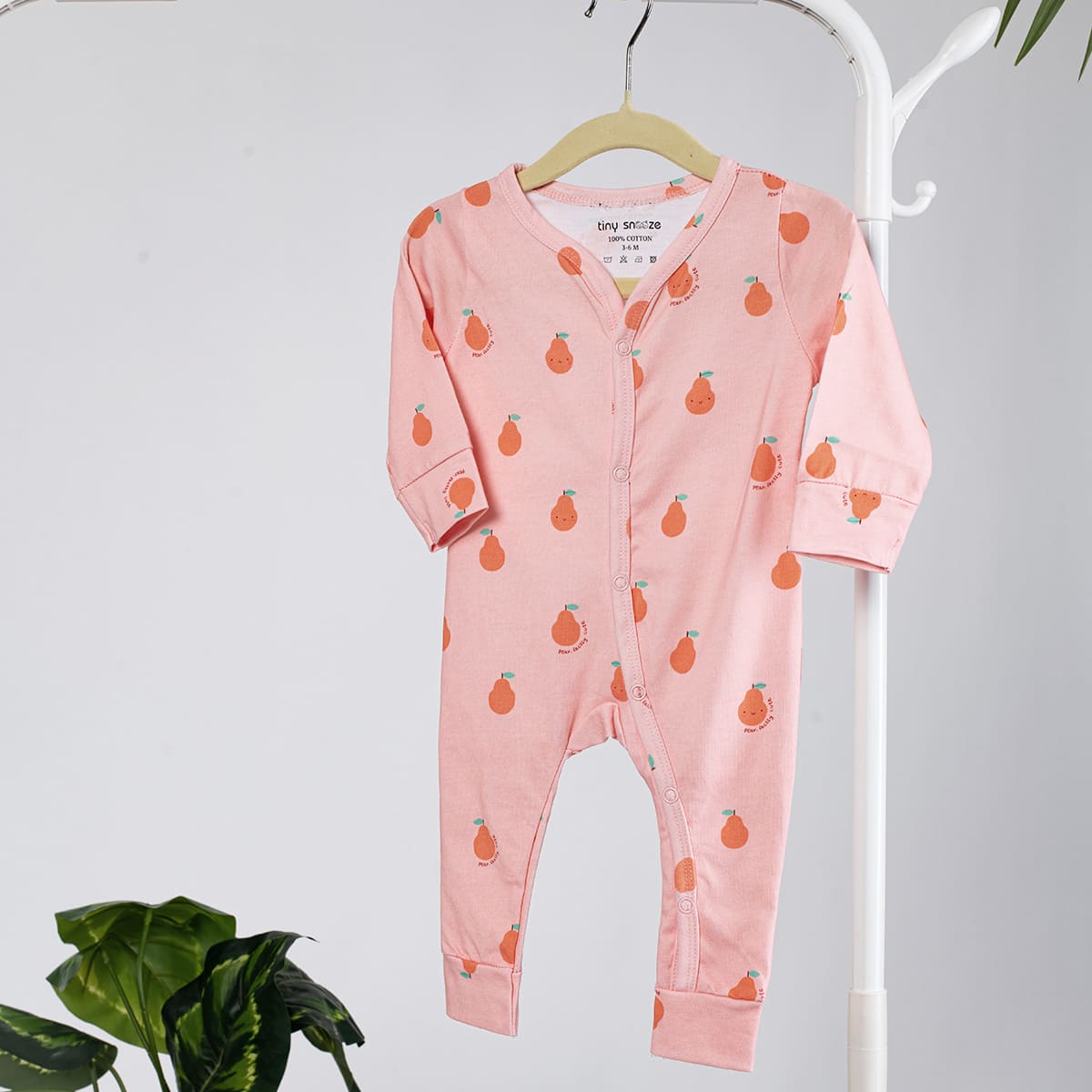 Cotton Sleepsuits- Pears & Apples- Pack of 2