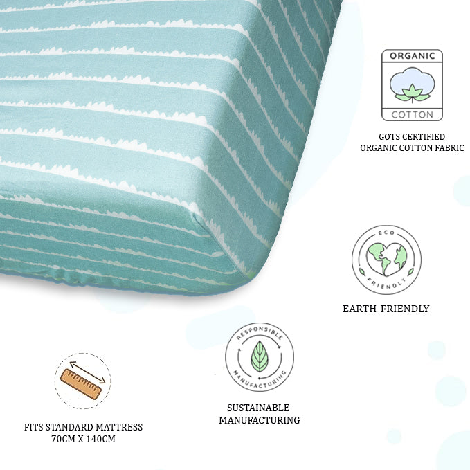 Organic Fitted Cot Sheet- Bumps