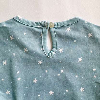 Girls Cotton Frock- Grey Sky