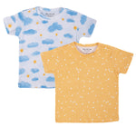 Kids Cotton Tshirt- Sun Clouds & Yellow Sky- Pack of 2