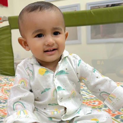 Cotton Nightsuit- Colorful Rainbows