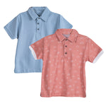 Boys Polo Tshirt- Magical Sky & Solid Powder Blue- Pack of 2