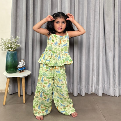 Girls Co-Ord Set with Pants- Jungle