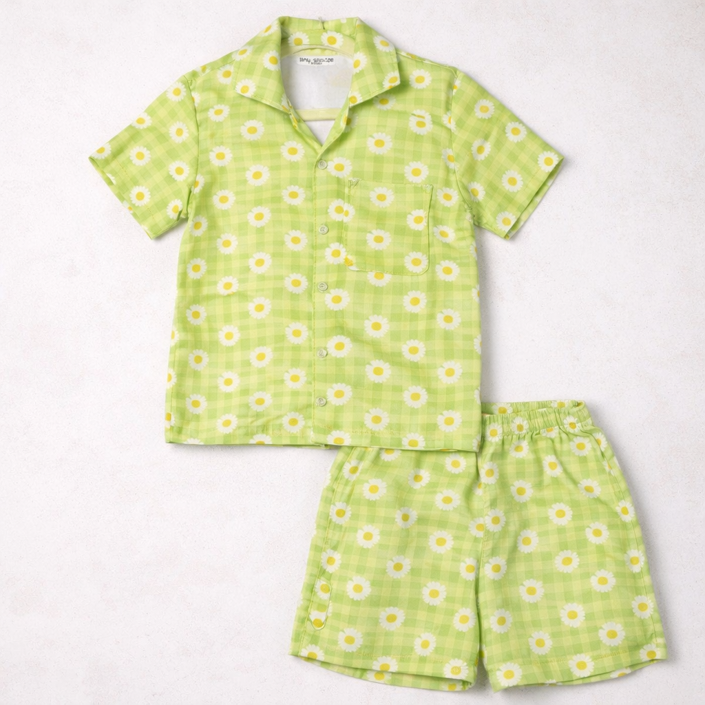 Boys Co-Ord Set- Green Ghingham