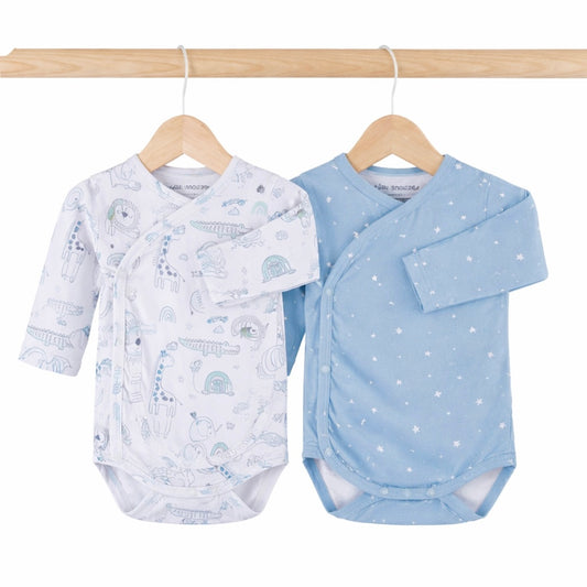 Kimono Bodysuits- Grey Animals & Grey Sky- Pack of 2