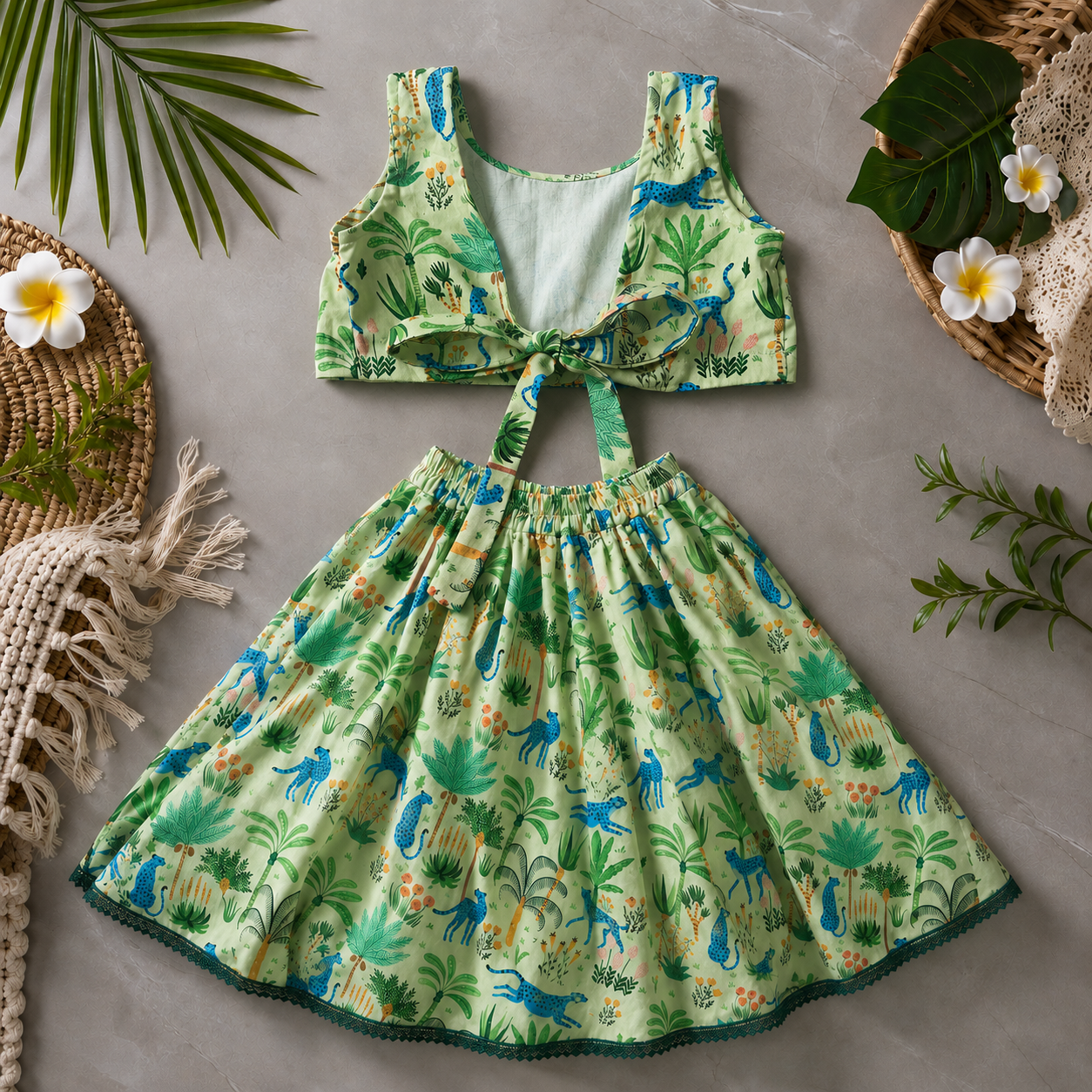 Girls Lehenga Set- Jungle