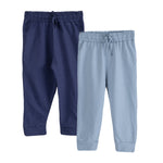 Boys Cotton Joggers- Navy Blue & Powder Blue- Pack of 2