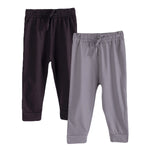 Boys Cotton Joggers- Black & Grey- Pack of 2