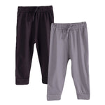 Boys Cotton Joggers- Black & Grey- Pack of 2