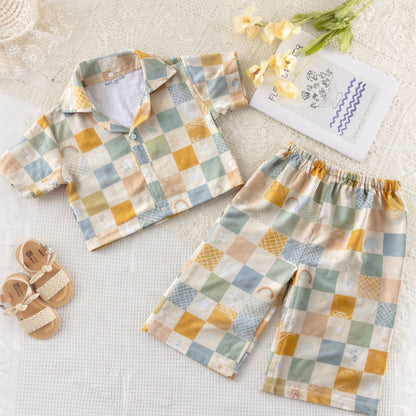 Girls Co-Ord Set with Pants- Boho Checks